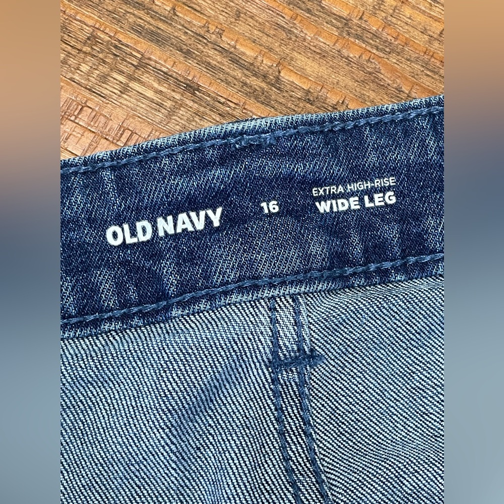 Old Navy size 16 extra high rise wide leg Jean denim - Picture 8 of 11